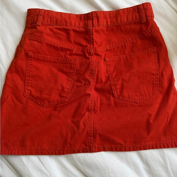 BDG Red Button-Front Mini Skirt - Picture 2 of 3